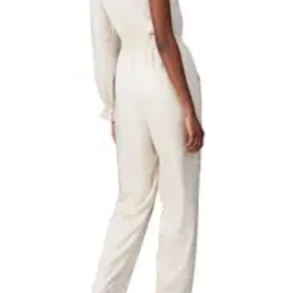 Love & Whit Run the Runway Ivory jumpsuit one shoulder sz 2 $236 - Picture 3 of 5